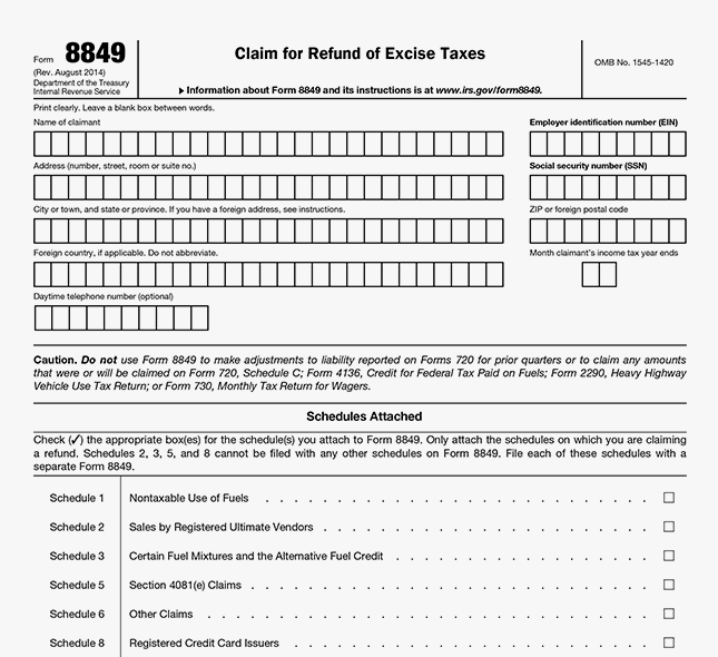 What is Form 8849 Schedule 6?